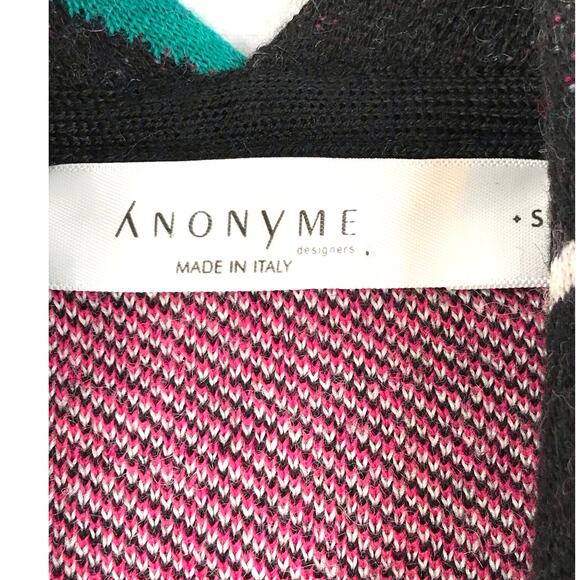 Anonyme Multi Color Long Open Front Wool Blend Cardigan Sweater Made in Italy - Picture 6 of 10